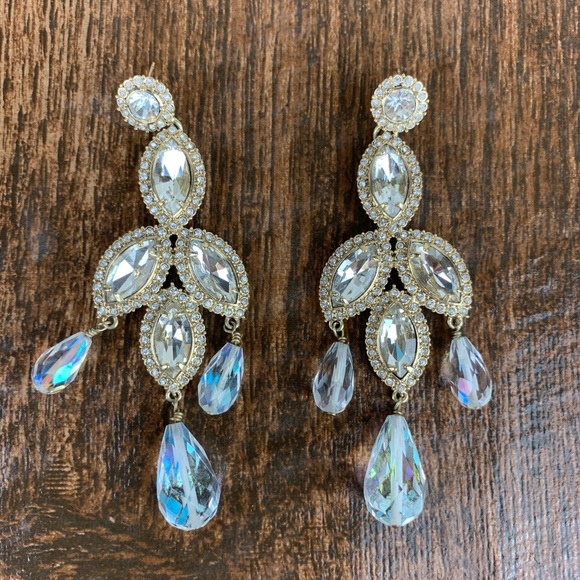 Jewelry - Gold and Crystal Statement Earrings Jewelry - Gold and Crystal Statement Earrings